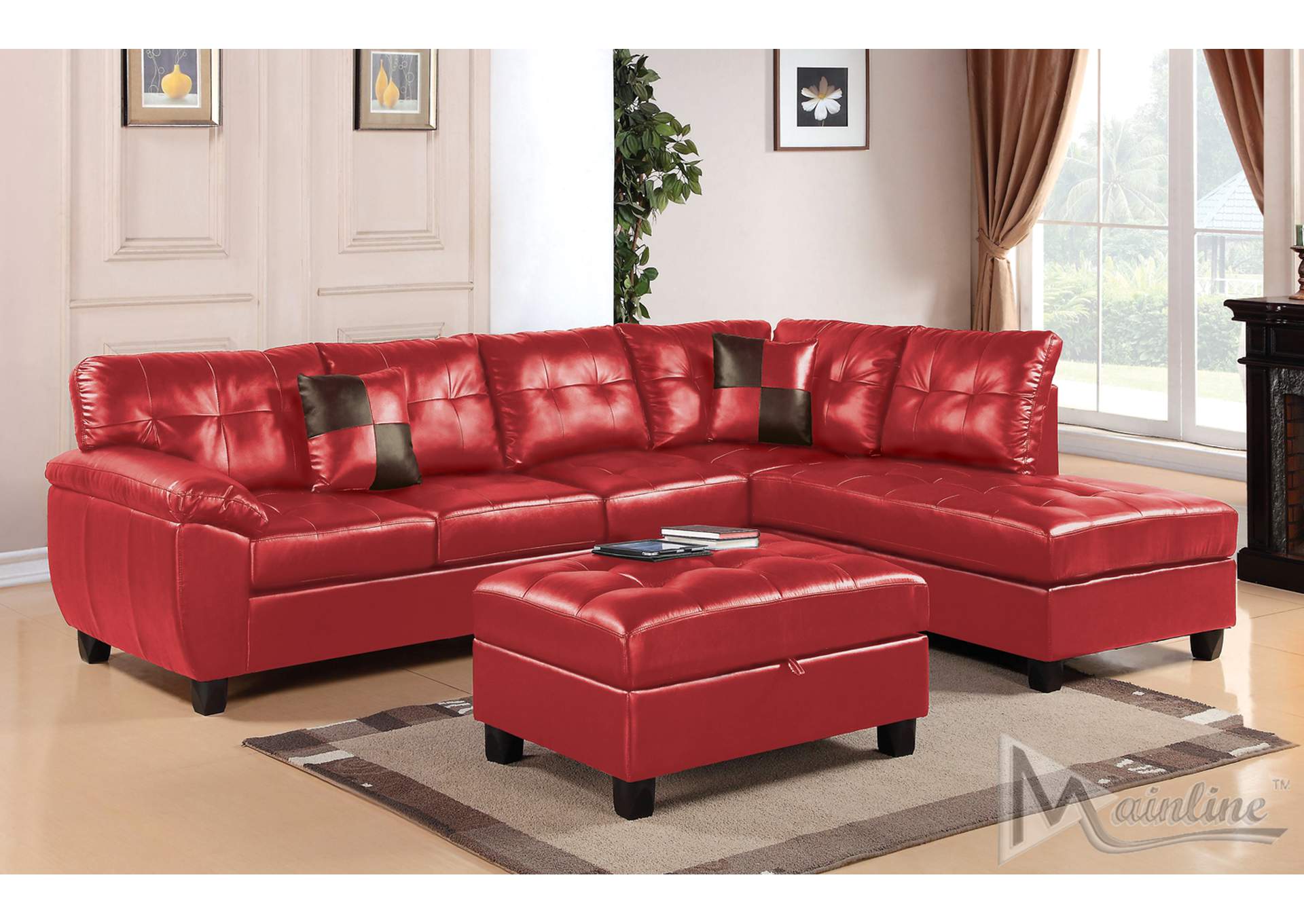 Red 2-Piece London Sectional,Mainline