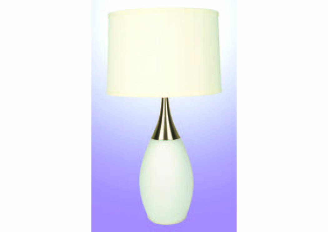 Lute White & Brushed Silver 28" Table Lamp (4 Pack),Mainline