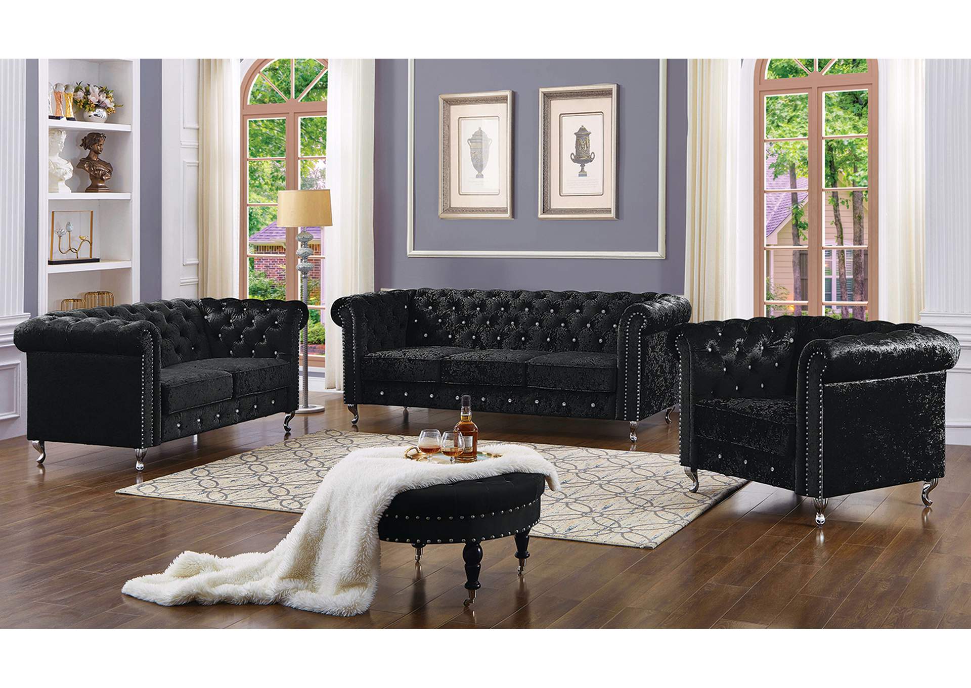 Black Velvet Charisma Chair,Mainline