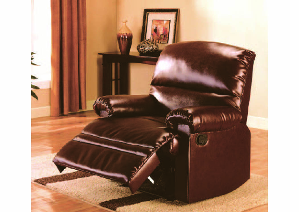 Gambit Brown Leather Recliner,Mainline