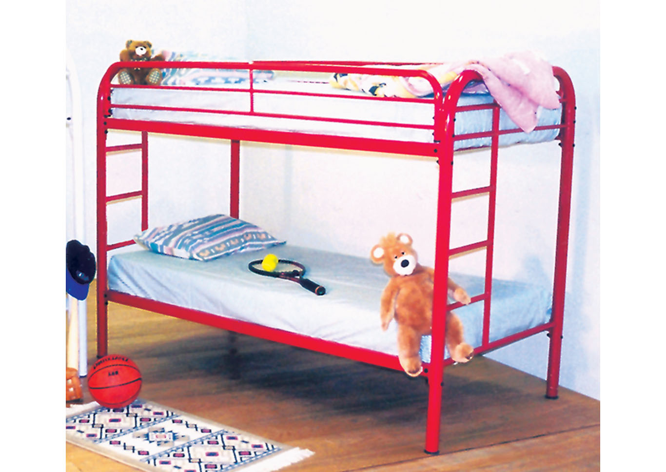 Red Rainbow Twin Bed w/ Frm,Mainline