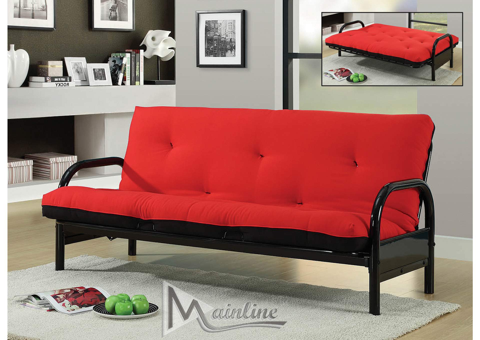 Black 29"Arm Futon Frm,Mainline