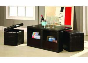 Image for Chit Chat Espresso PU Occasional Table Set (#1679)