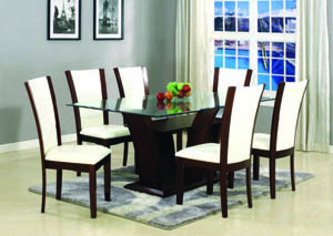 Enclave Espresso 5-Pc 72" Dining Set w/Off-White Chairs