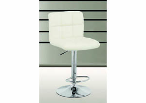 White Checker Adjustable Barstool