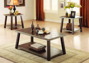 Image for Outskirts Elm/Antique Silver 3Pc Occasional Table Set
