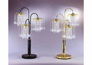 Image for Black 3-Tier Chandelier Table Lamp