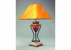 Image for Accorn Chestnut Table Lamp w/ Amber-Yellow Shade (4 Pack)