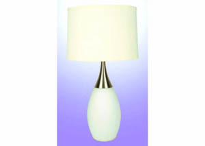 Image for Lute White & Brushed Silver 28" Table Lamp (4 Pack)