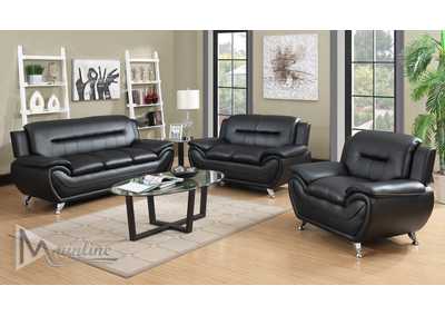 Image for Black 2-Piece Napoli Sofa & Loveseat