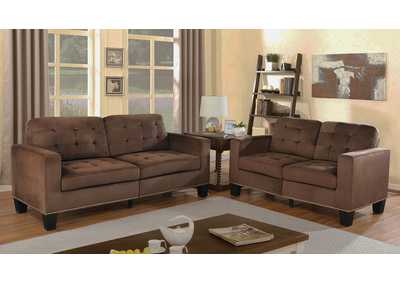 Image for Brown Velvet Stark Sofa w/ Nailhead