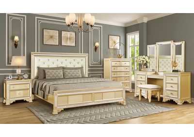 4-Piece Aurora King Bedroom Set w/ Vanity