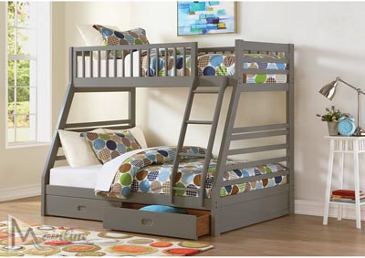 Image for Gray Woodstock T/F Bunk+Storg