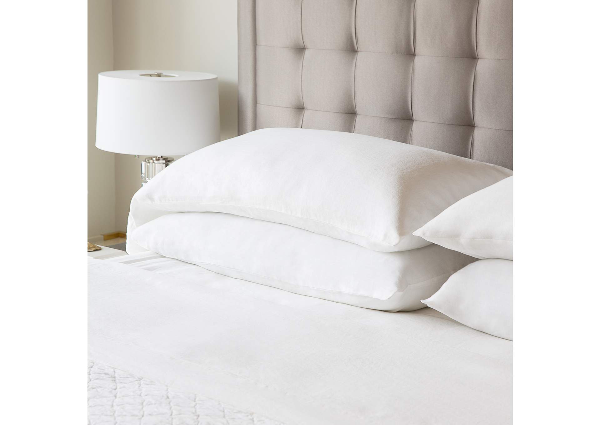 Malouf White French Linen Linens - Split King Size,Malouf