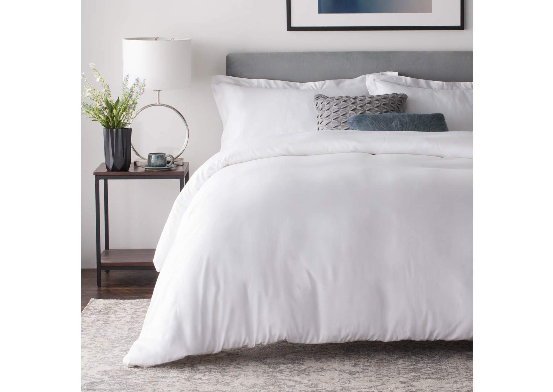 Malouf Citron Woven Bamboo Duvet Cover Set - Queen Size,Malouf