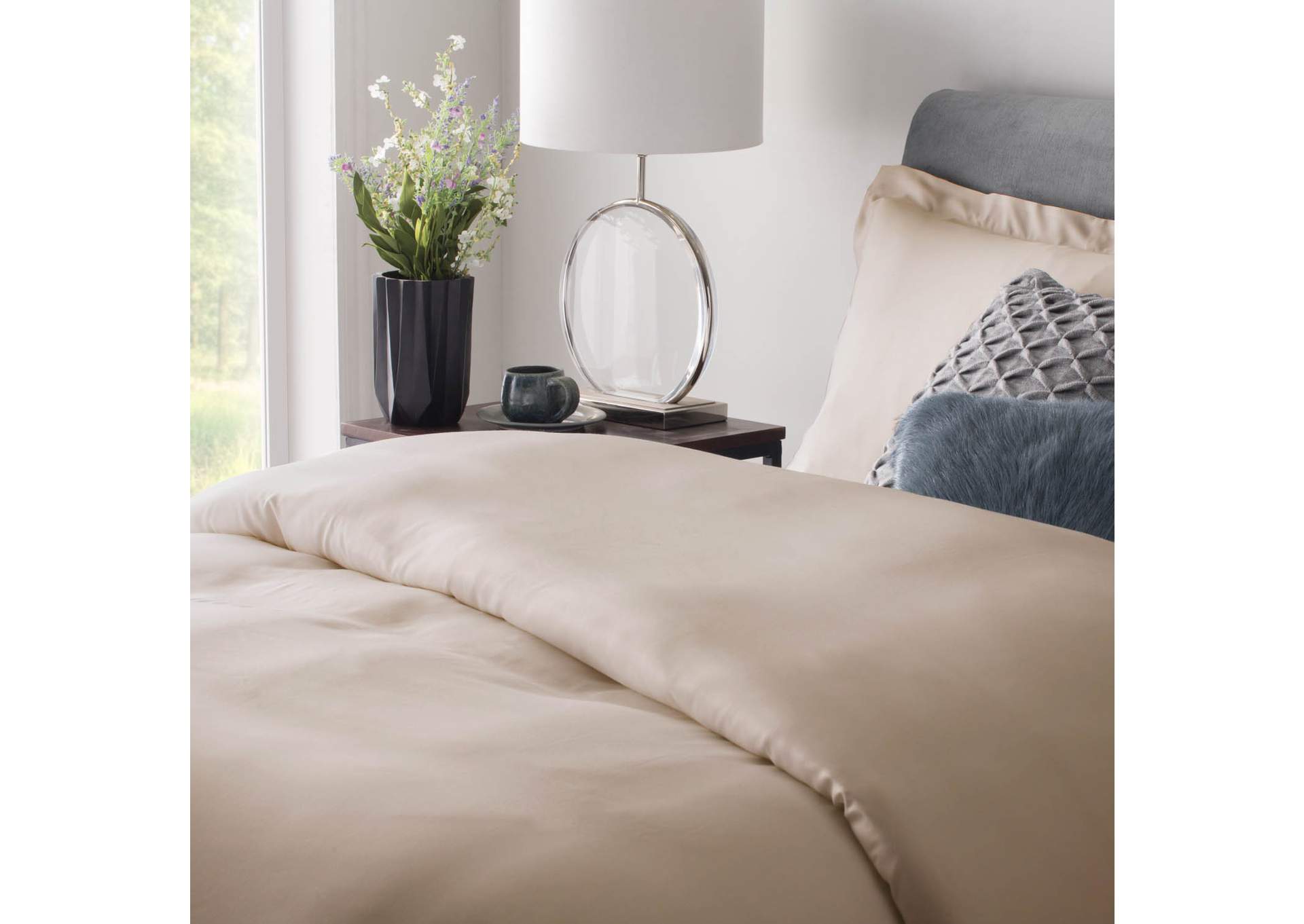 Malouf White Woven Bamboo Duvet Cover Set - Oversized King Size,Malouf