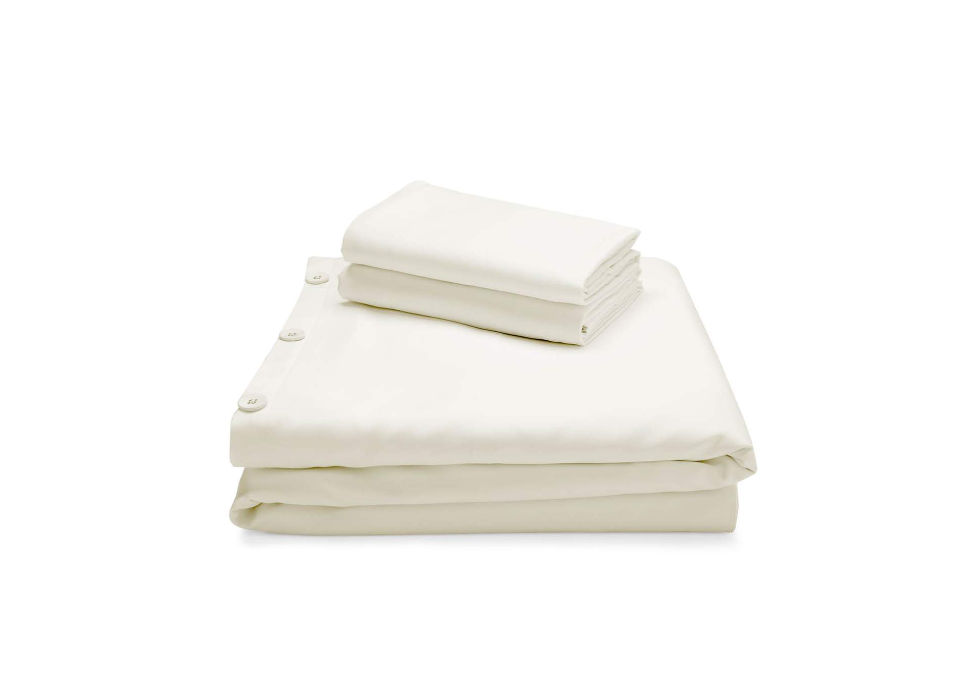 Malouf Ivory Woven Bamboo Duvet Cover Set - Oversized King Size,Malouf