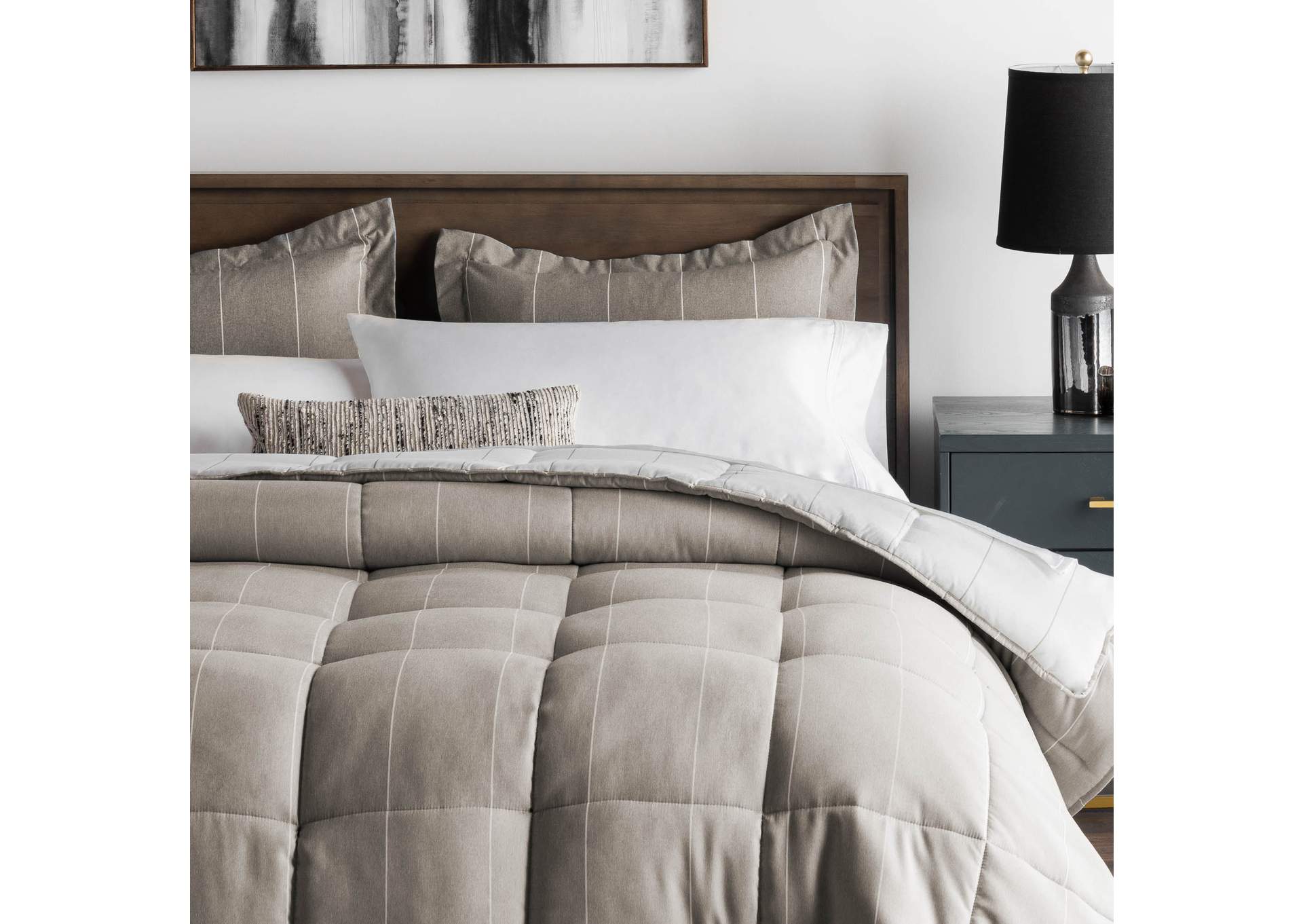 Malouf Flint Woven Down Alternative Chambray Comforter Set - Full Size,Malouf