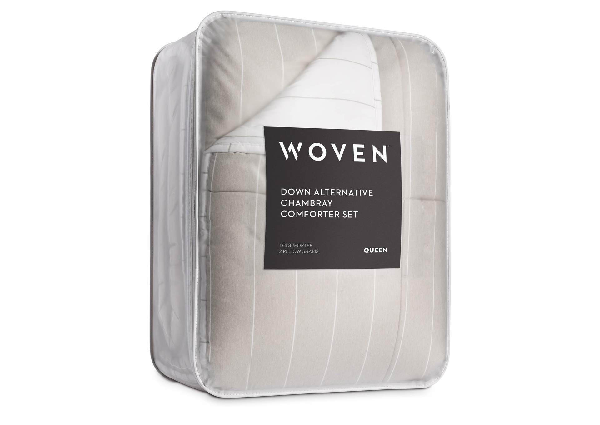 Malouf Birch Woven Down Alternative Chambray Comforter Set - Oversized Queen Size,Malouf