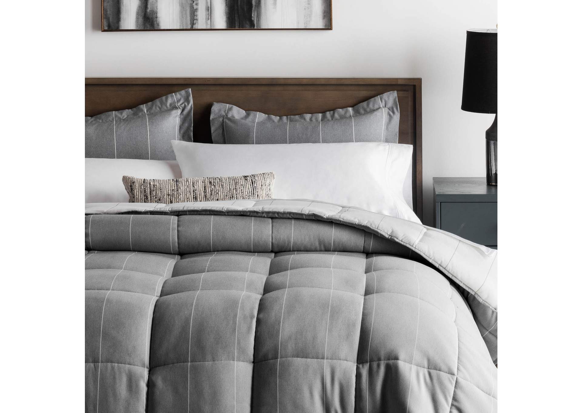 Malouf Birch Woven Down Alternative Chambray Comforter Set - Twin Size,Malouf