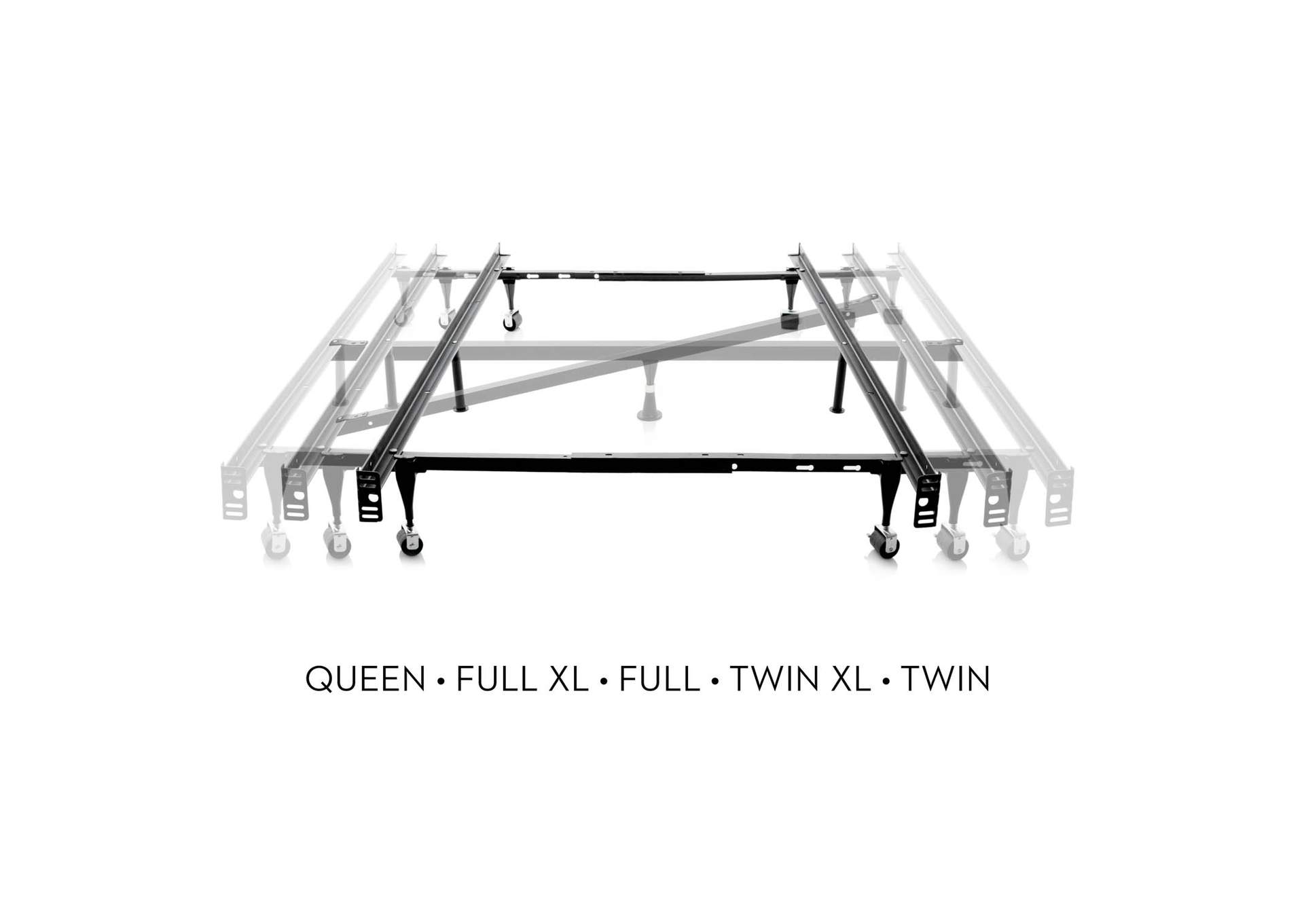 Malouf Metal Adjustable Bed Frame - Twin/Full/Queen Glides Size,Malouf