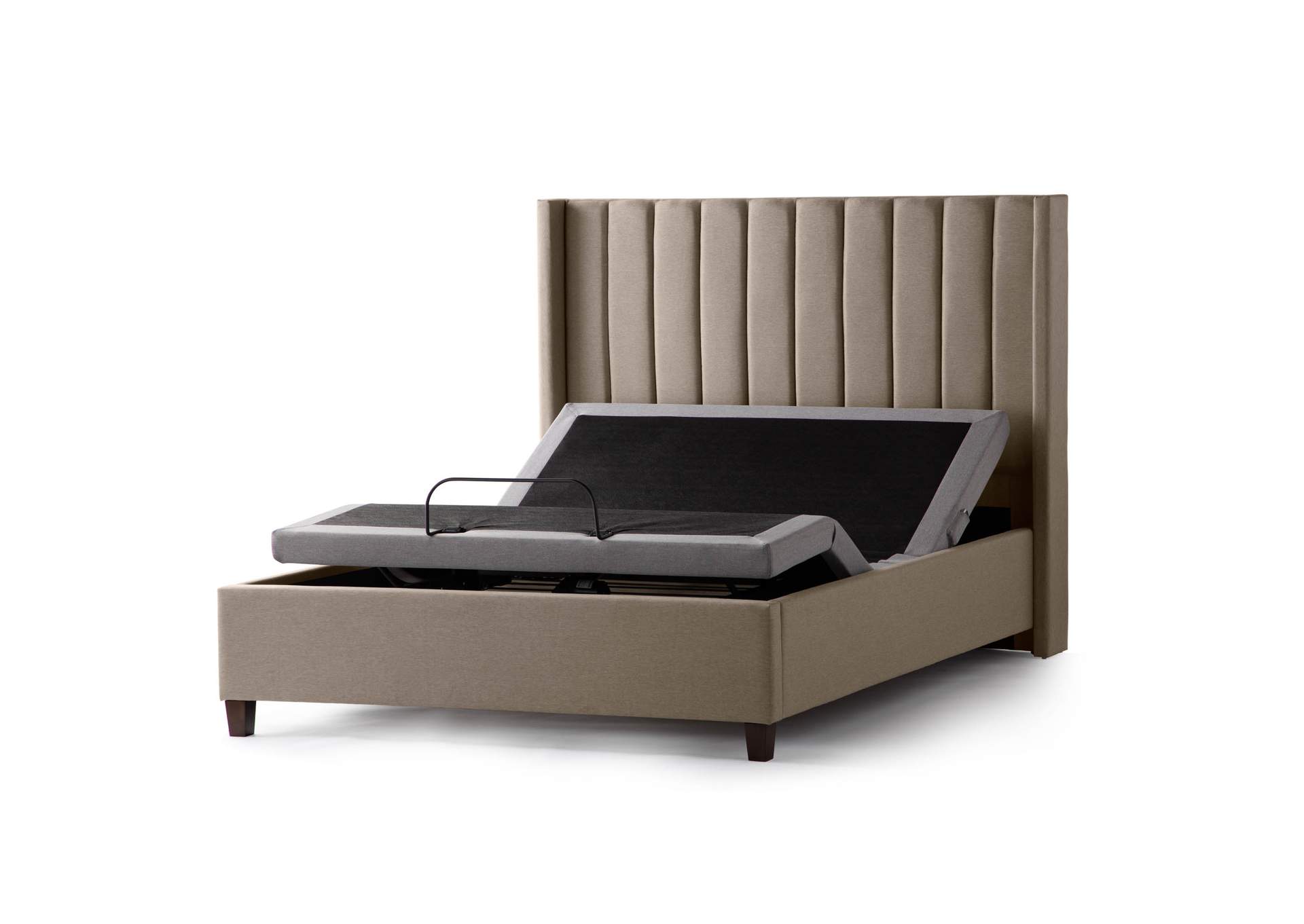 Malouf Desert Blackwell Upholstered Bed w/ Wingback Headboard - Full Size,Malouf