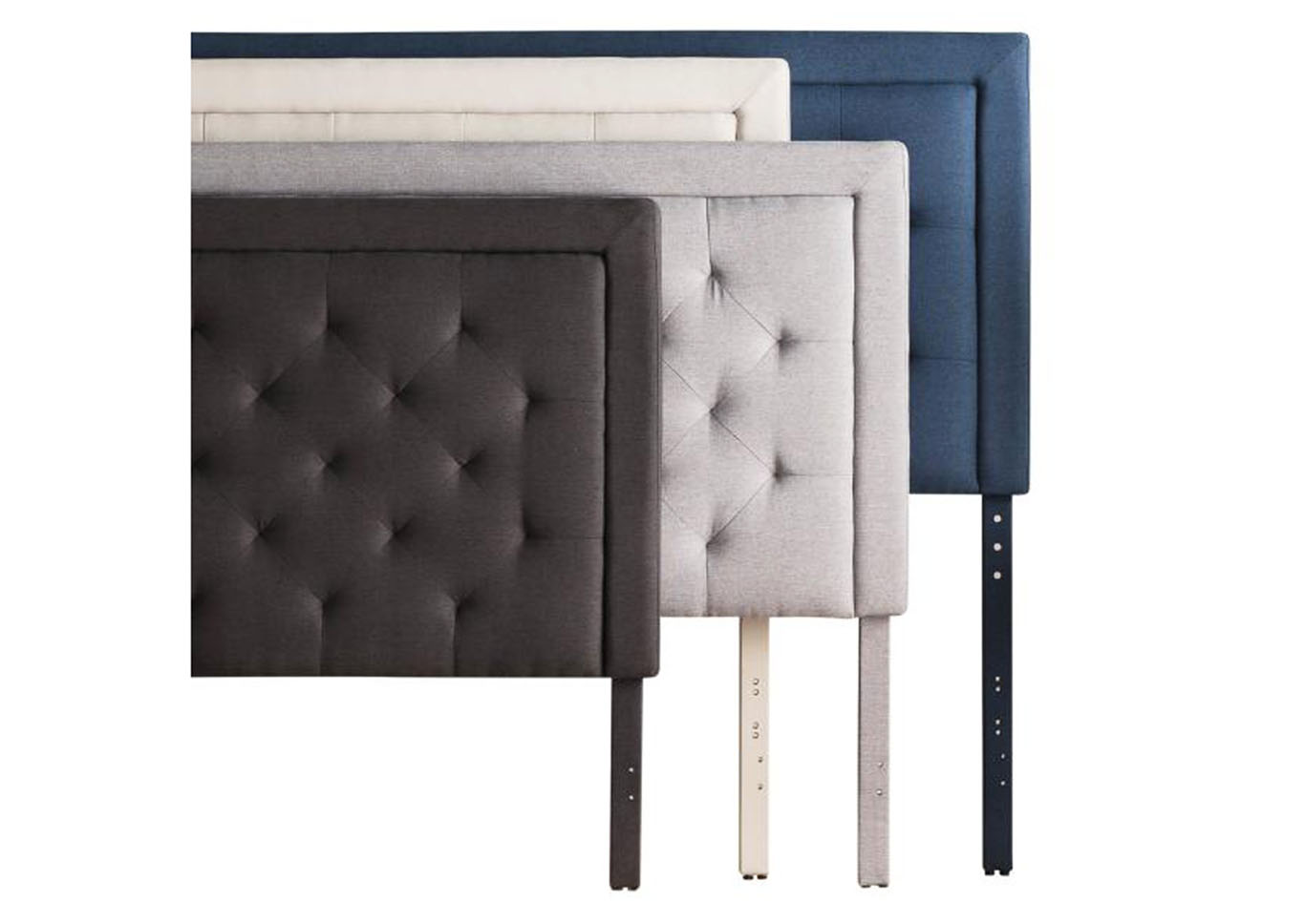 Rectangle Diamond Tufted Upholstered Headboard Structures Rectangle Diamond-Tufted Headboard, Queen, Charcoal,Malouf