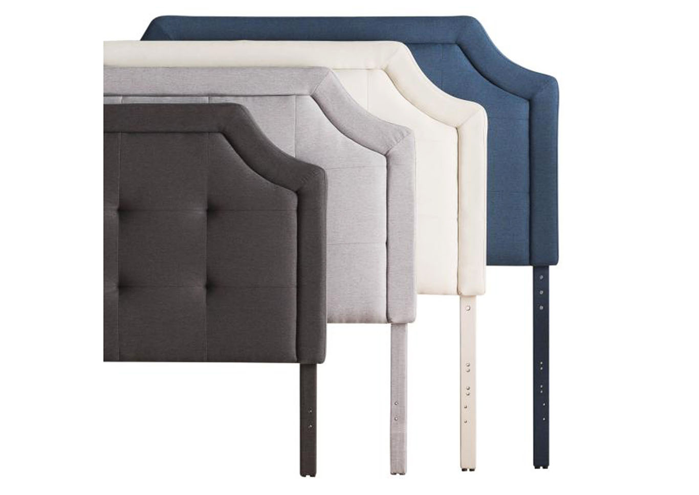 Scooped Square Tufted Upholstered Headboard Structures Scooped Square-Tufted Headboard, Queen, Charcoal,Malouf