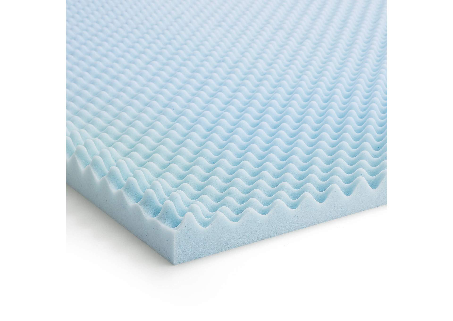 Malouf 2" Convoluted Gel Memory Foam King Mattress Topper,Malouf