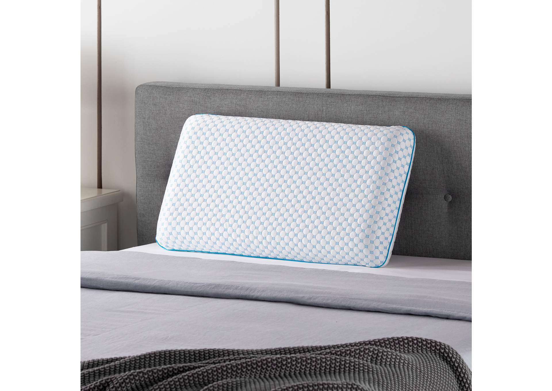 Gel Memory Foam Pillow + Reversible Cooling Cover - Queen,Malouf