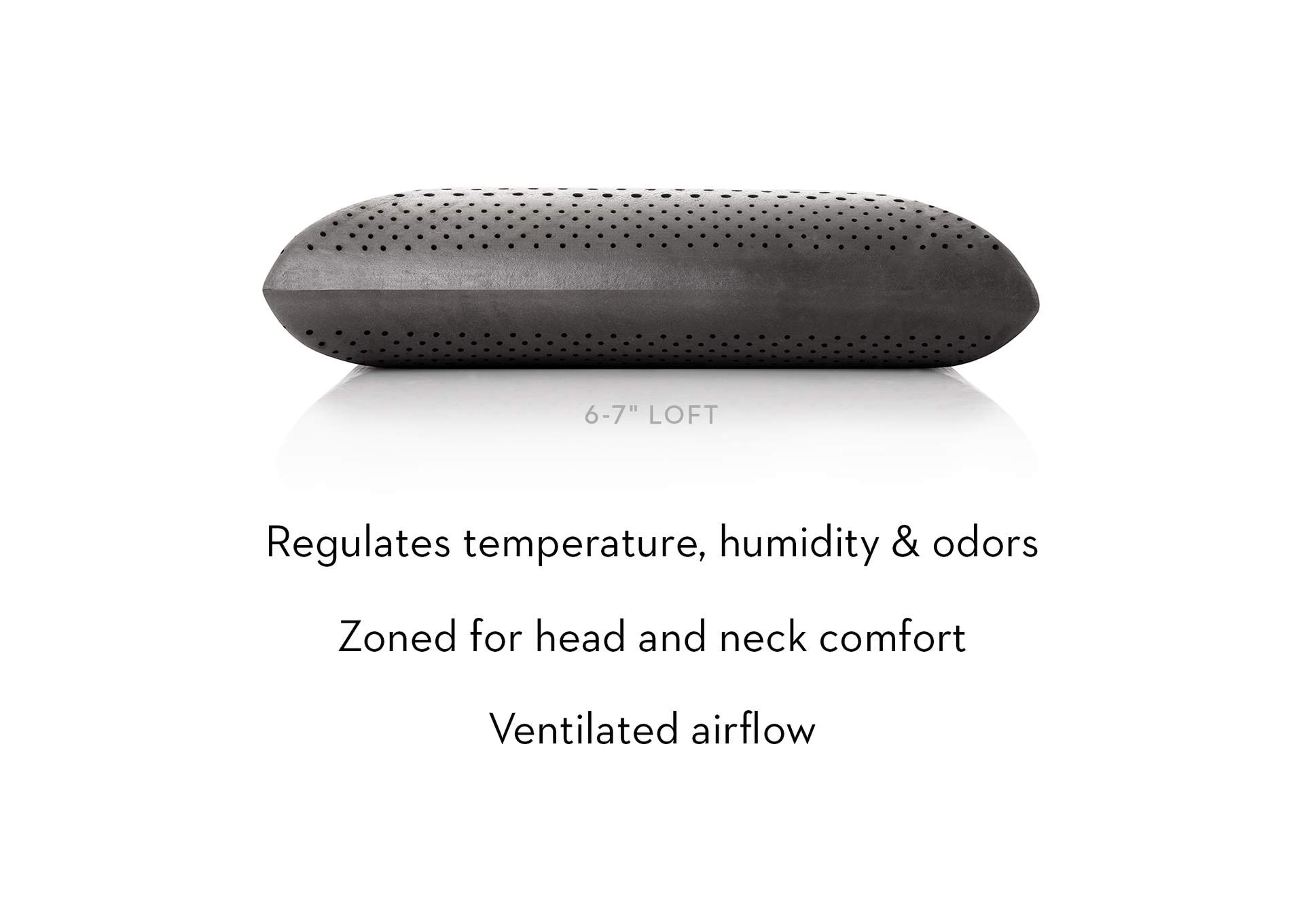 Malouf Zoned Dough + Bamboo Charcoal Pillow - King High Loft Size,Malouf