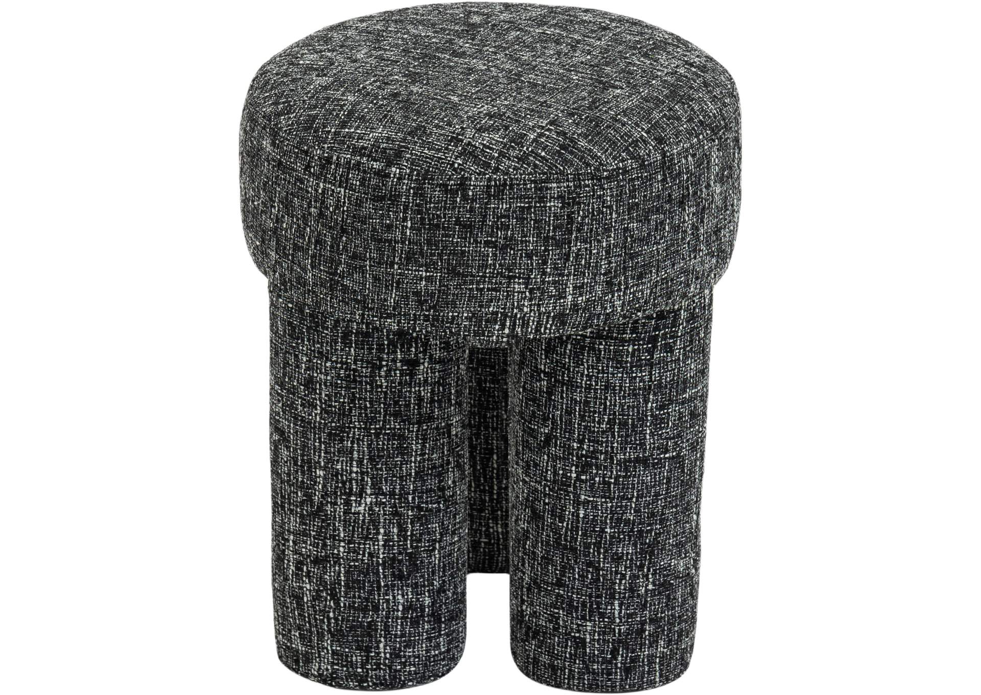 Larson Black Polyester Fabric Ottoman - Stool,Meridian Furniture
