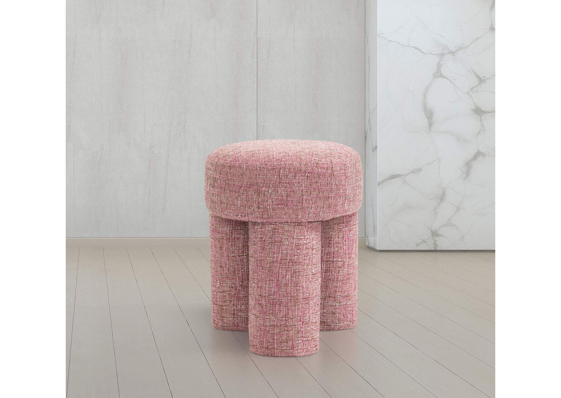 Larson Pink Polyester Fabric Ottoman - Stool,Meridian Furniture