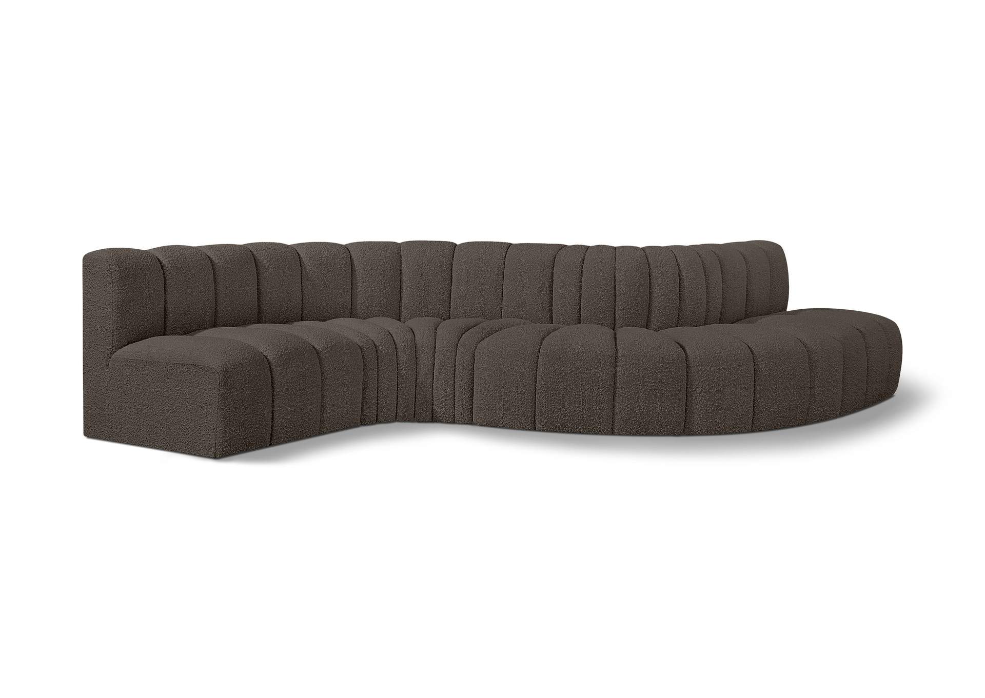 Arc Brown Boucle Fabric Modular Sofa,Meridian Furniture
