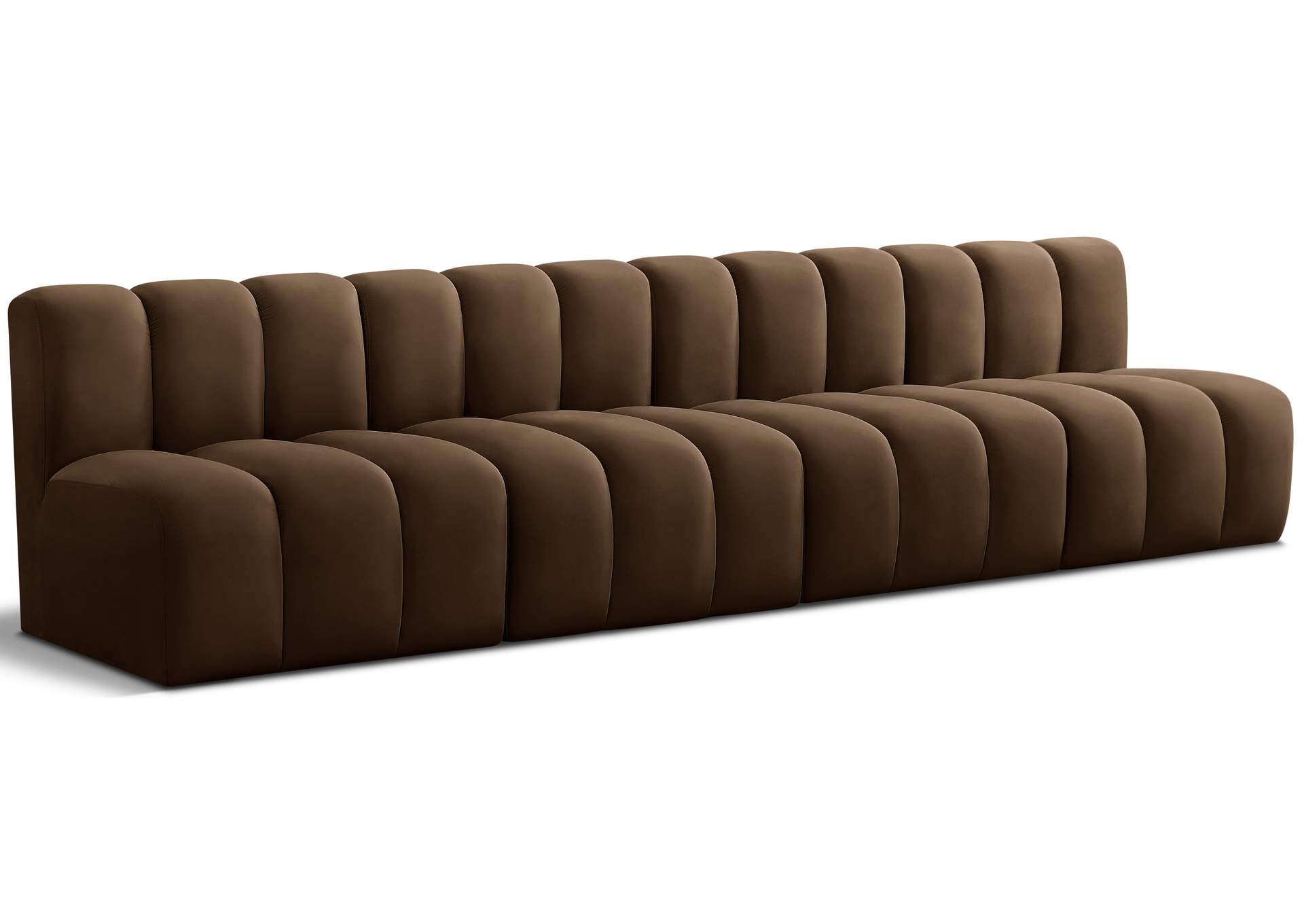 Arc Brown Velvet Modular Sofa,Meridian Furniture
