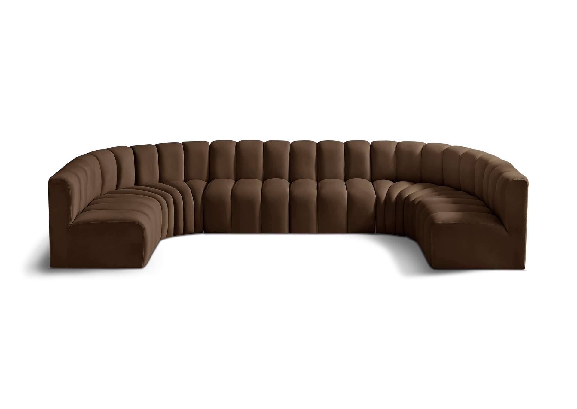 Arc Brown Velvet Modular Sofa,Meridian Furniture