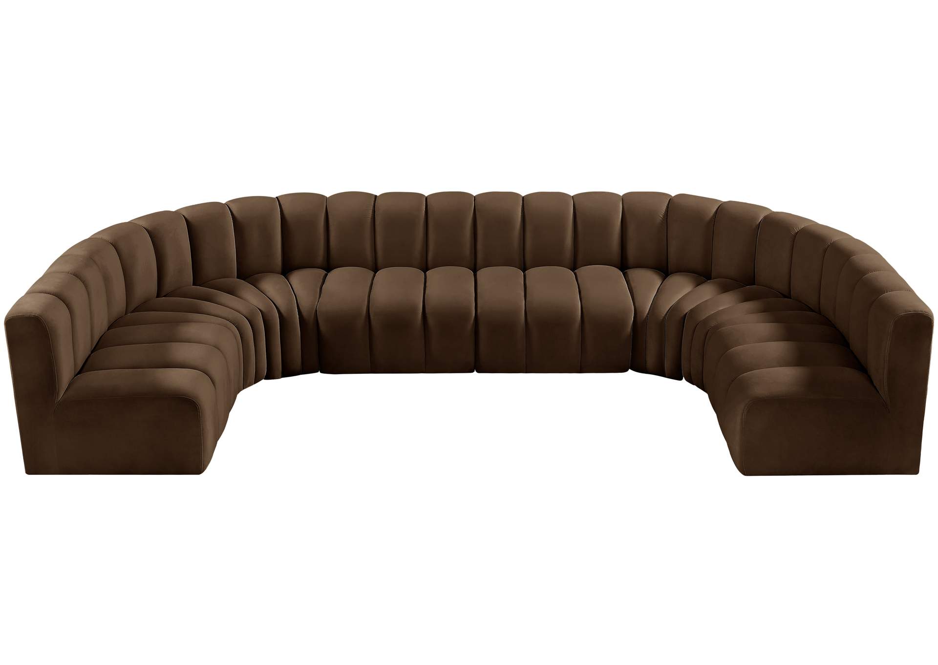 Arc Brown Velvet Modular Sofa,Meridian Furniture