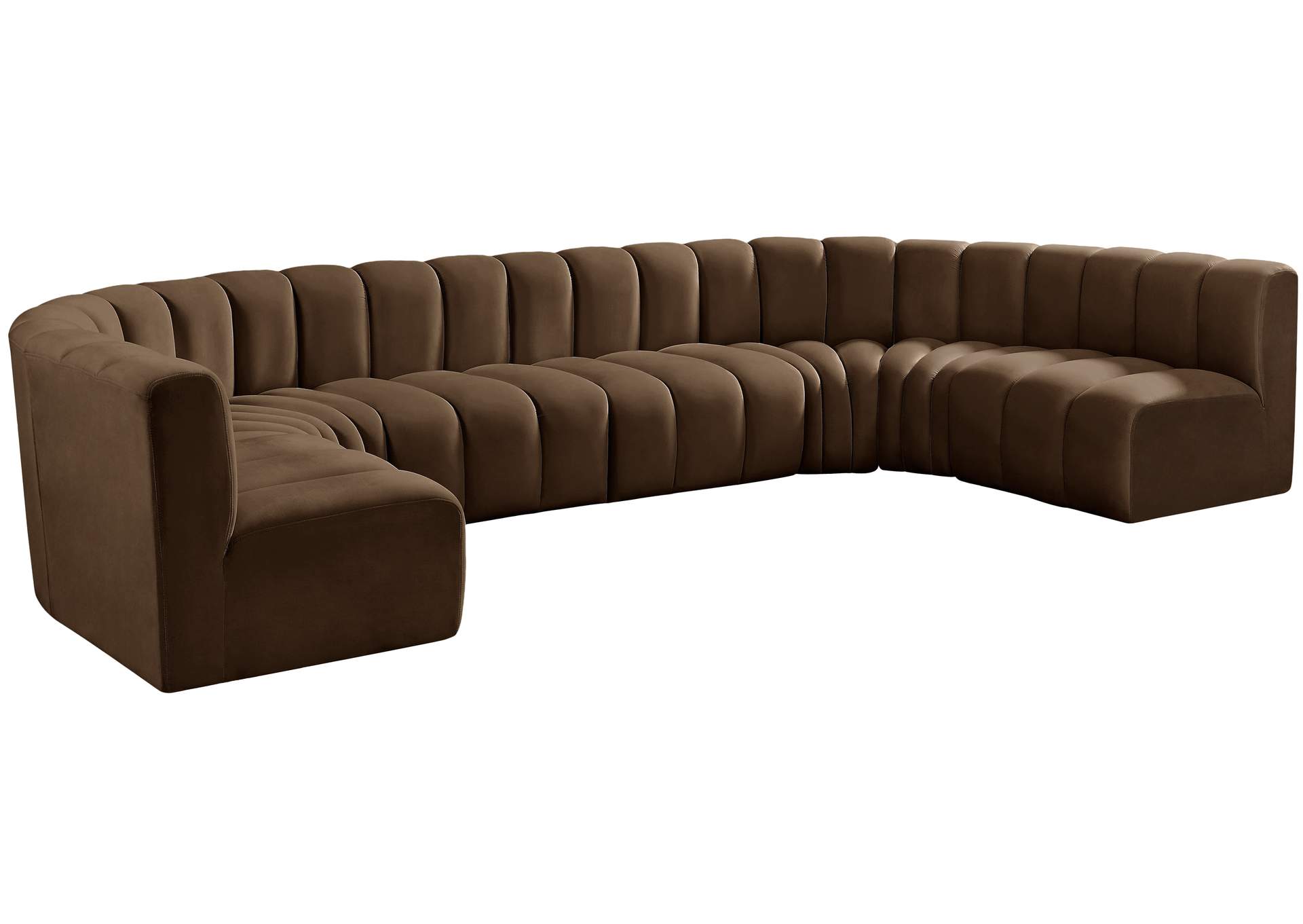 Arc Brown Velvet Modular Sofa,Meridian Furniture