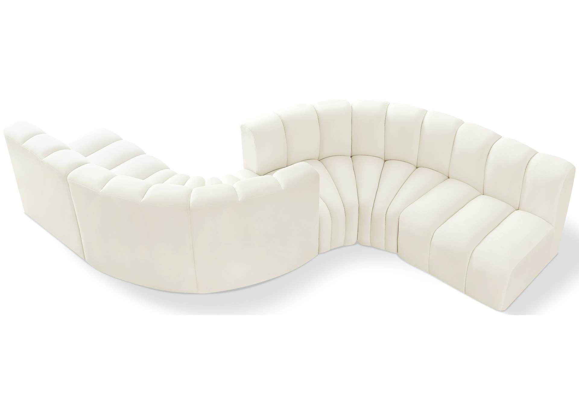 Arc Cream Velvet Modular Sofa,Meridian Furniture