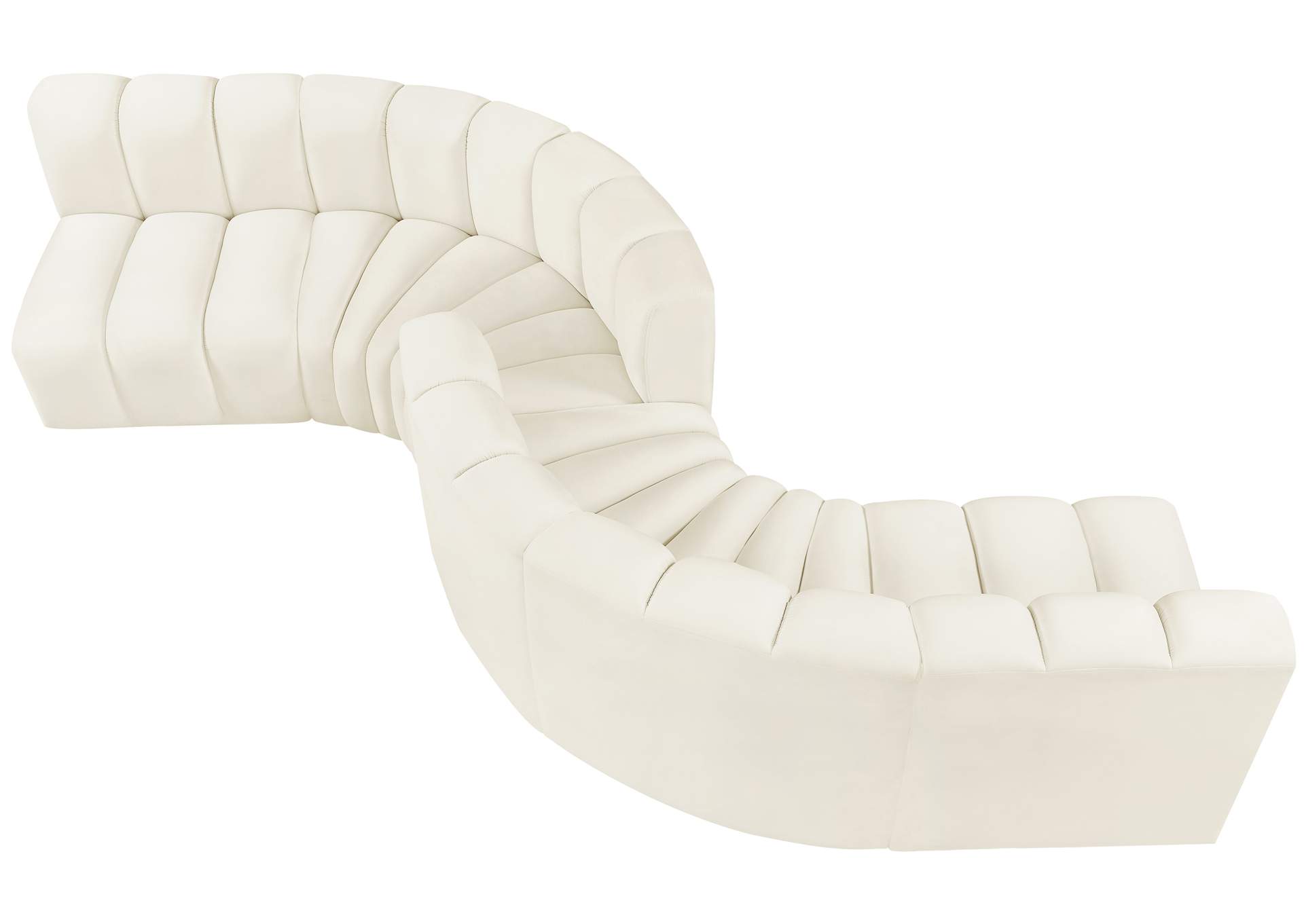 Arc Cream Velvet Modular Sofa,Meridian Furniture