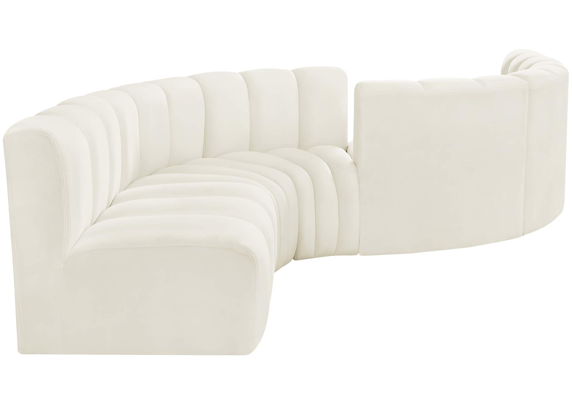 Arc Cream Velvet Modular Sofa,Meridian Furniture