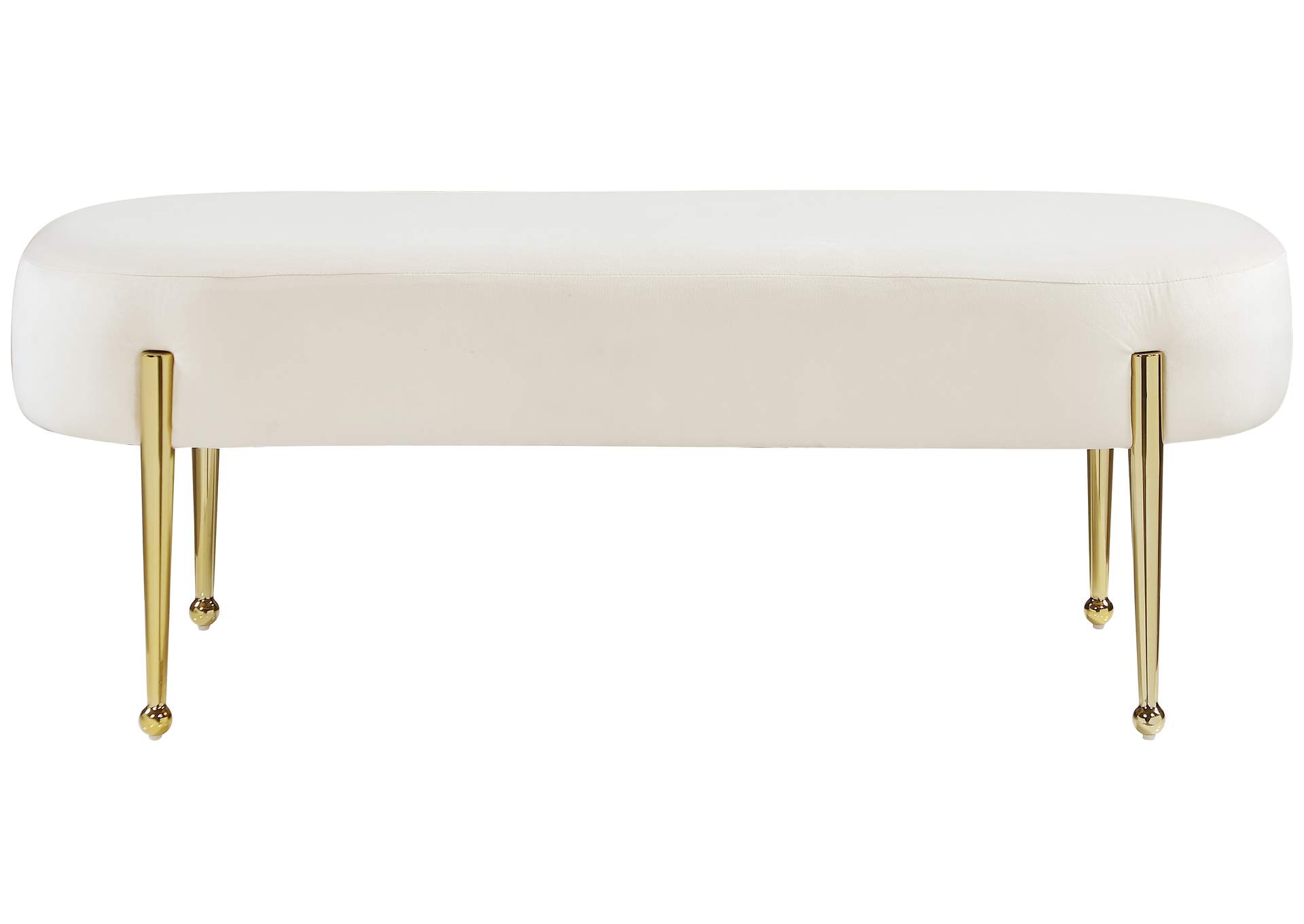 Gia Cream Velvet Bench,Meridian Furniture
