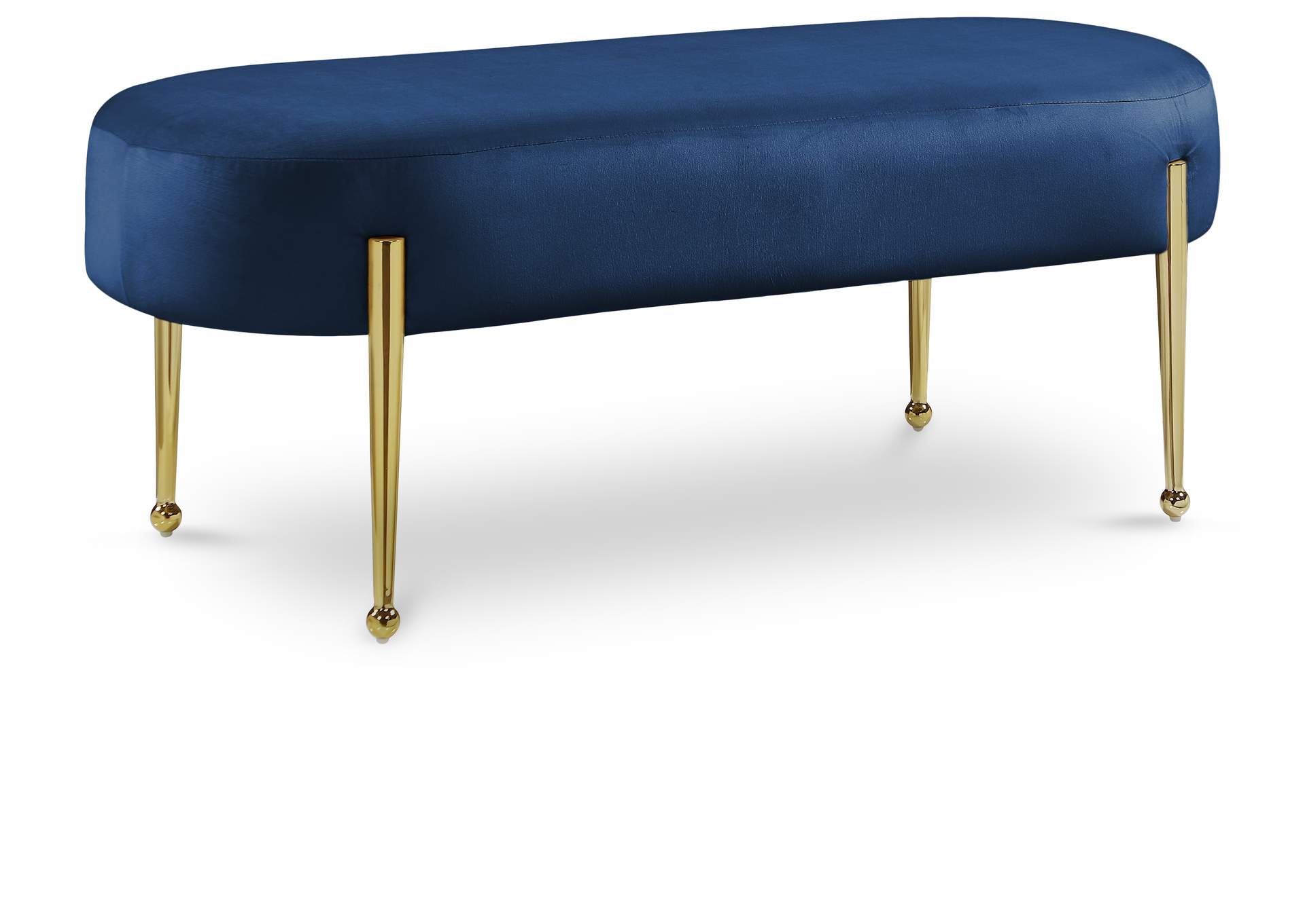 Gia Navy Velvet Bench,Meridian Furniture