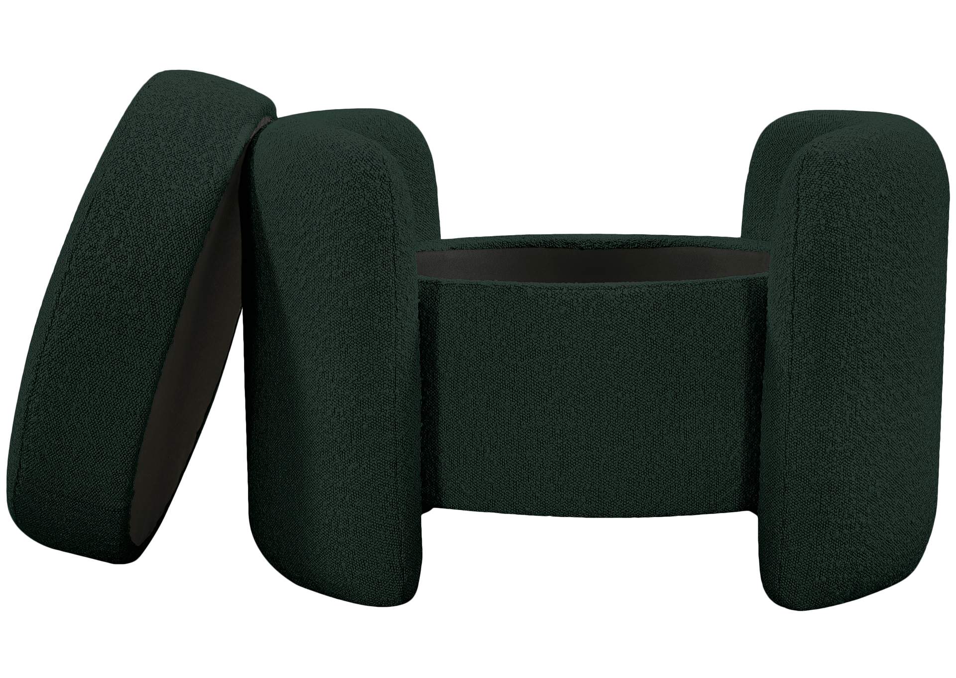 Horizon Green Boucle Fabric Ottoman,Meridian Furniture