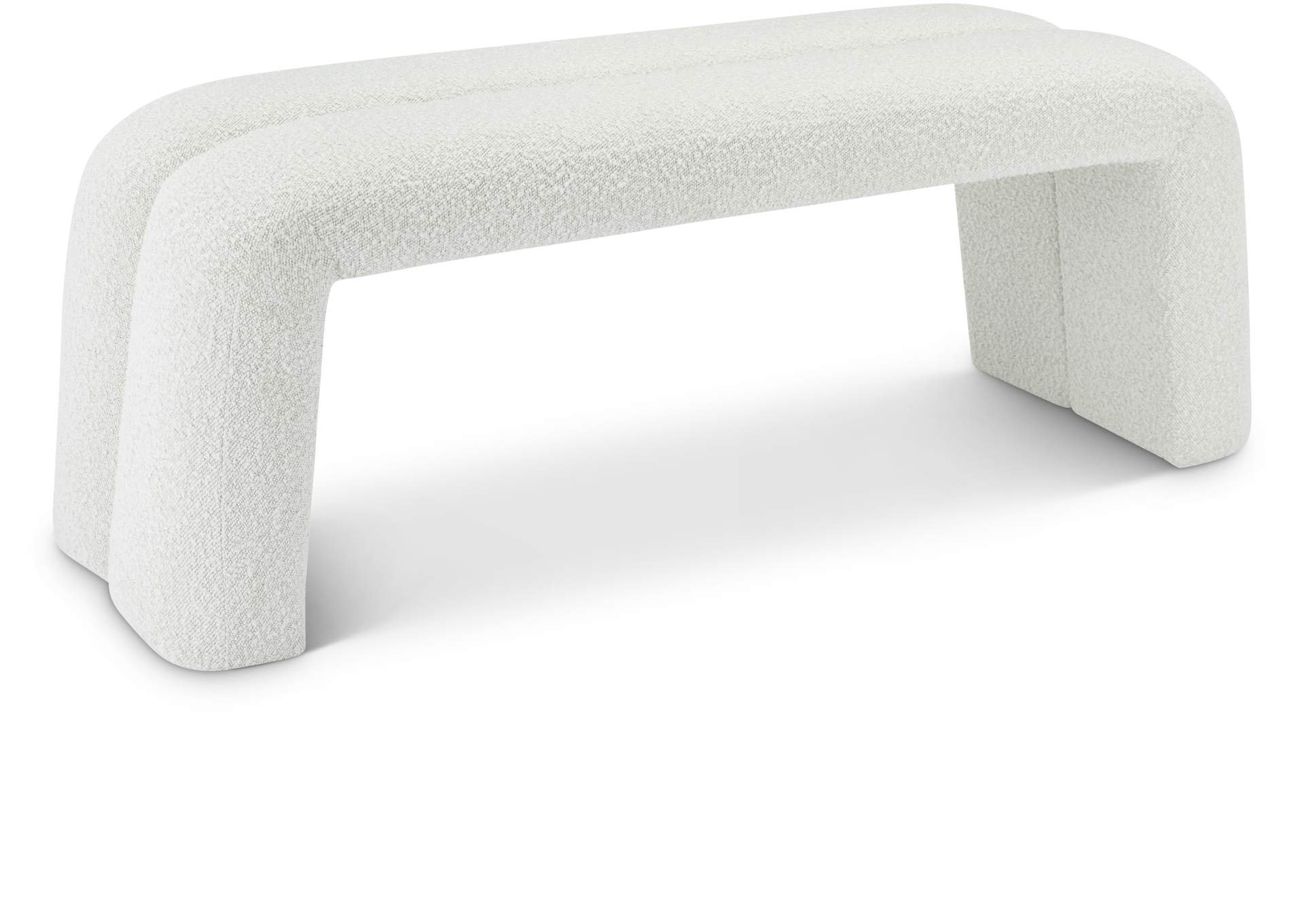 Arc Cream Boucle Fabric Bench,Meridian Furniture