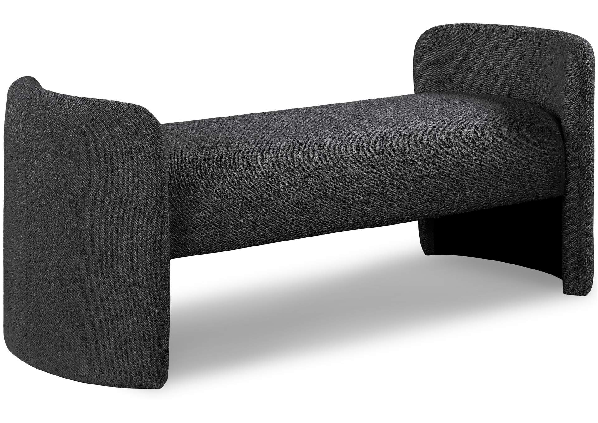 Peyton Black Boucle Fabric Bench,Meridian Furniture