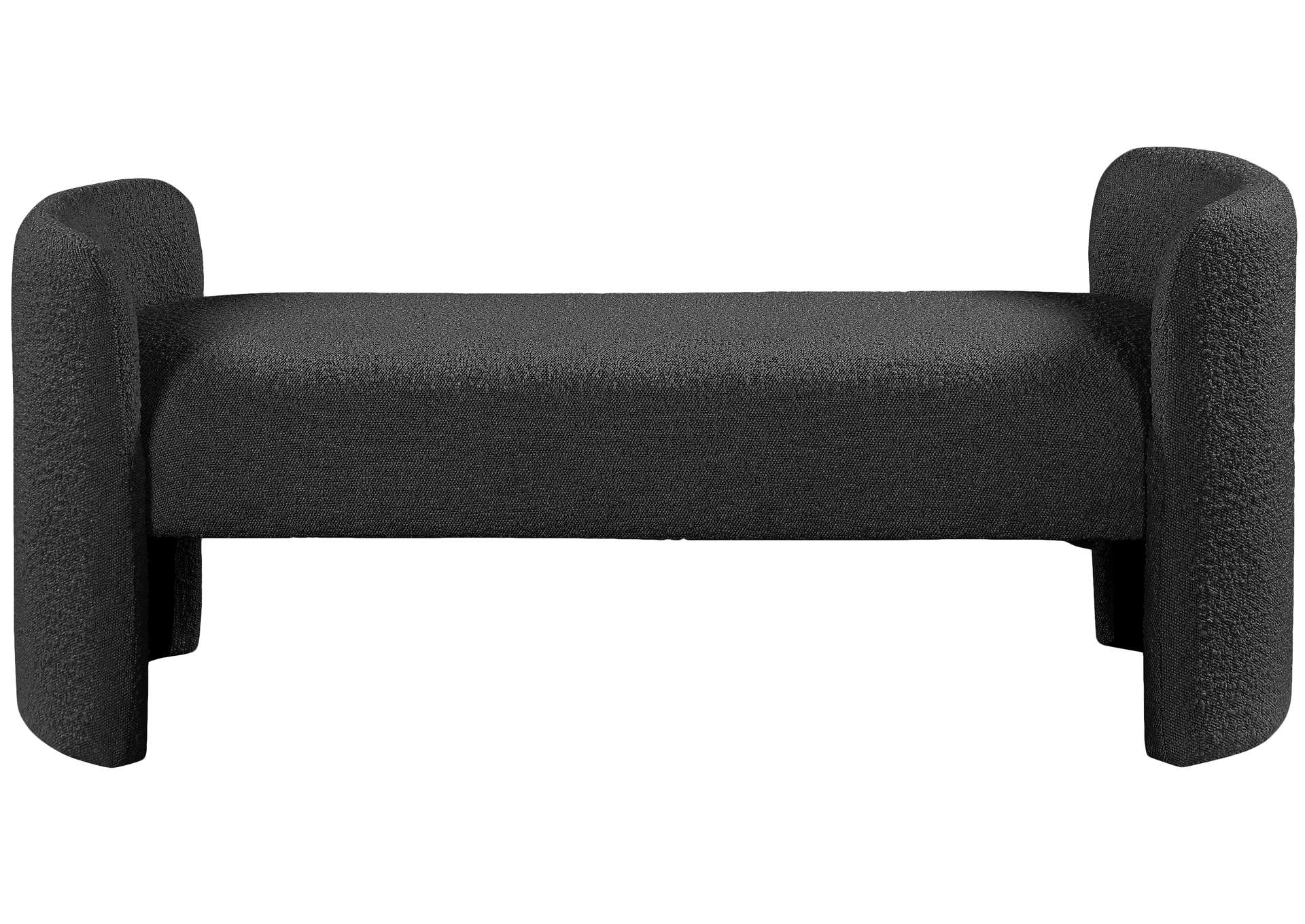 Peyton Black Boucle Fabric Bench,Meridian Furniture