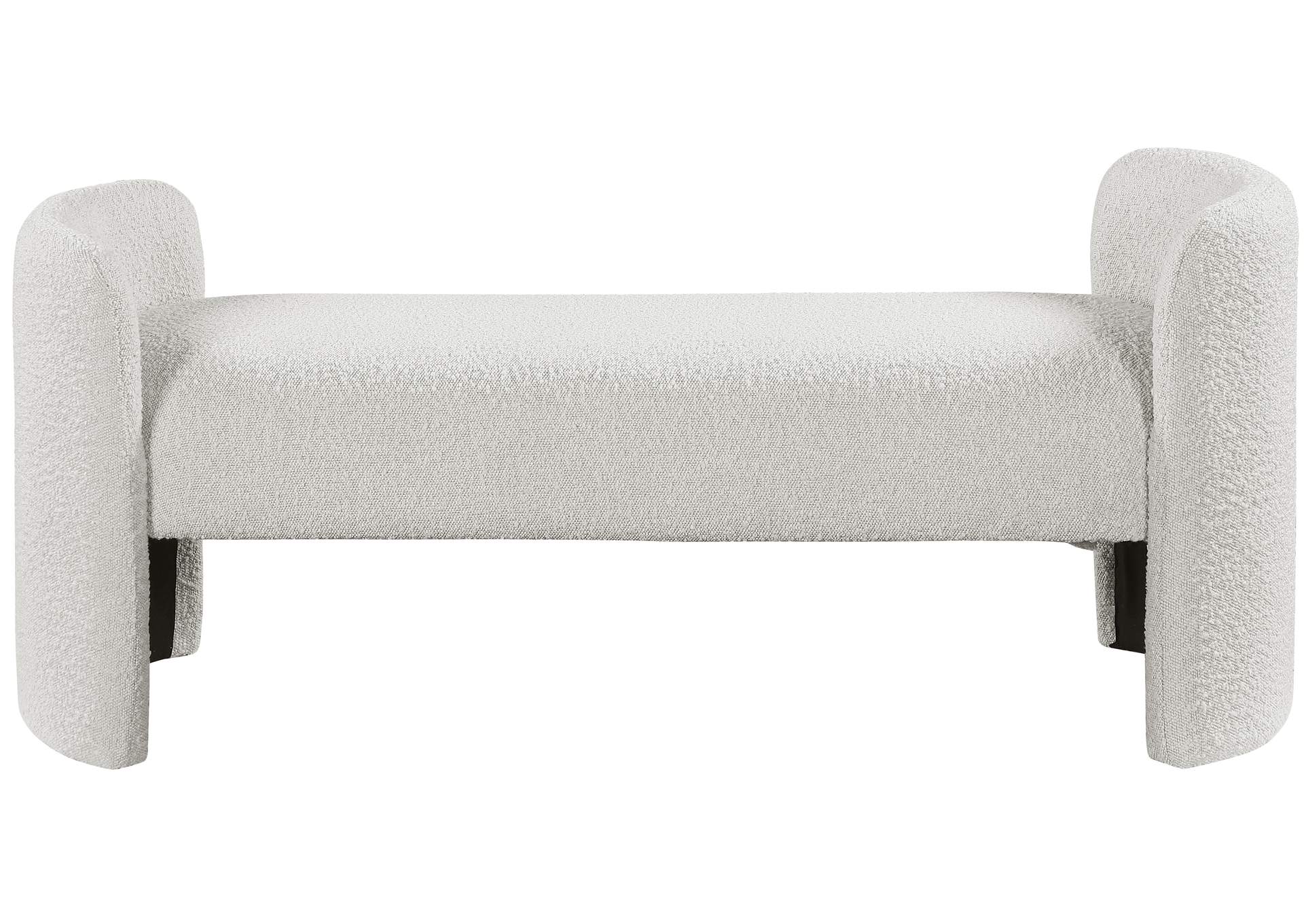 Peyton Cream Boucle Fabric Bench,Meridian Furniture