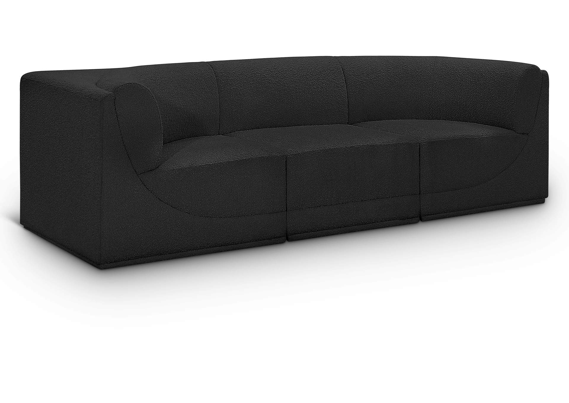 Ollie Black Boucle Fabric Modular Sofa,Meridian Furniture