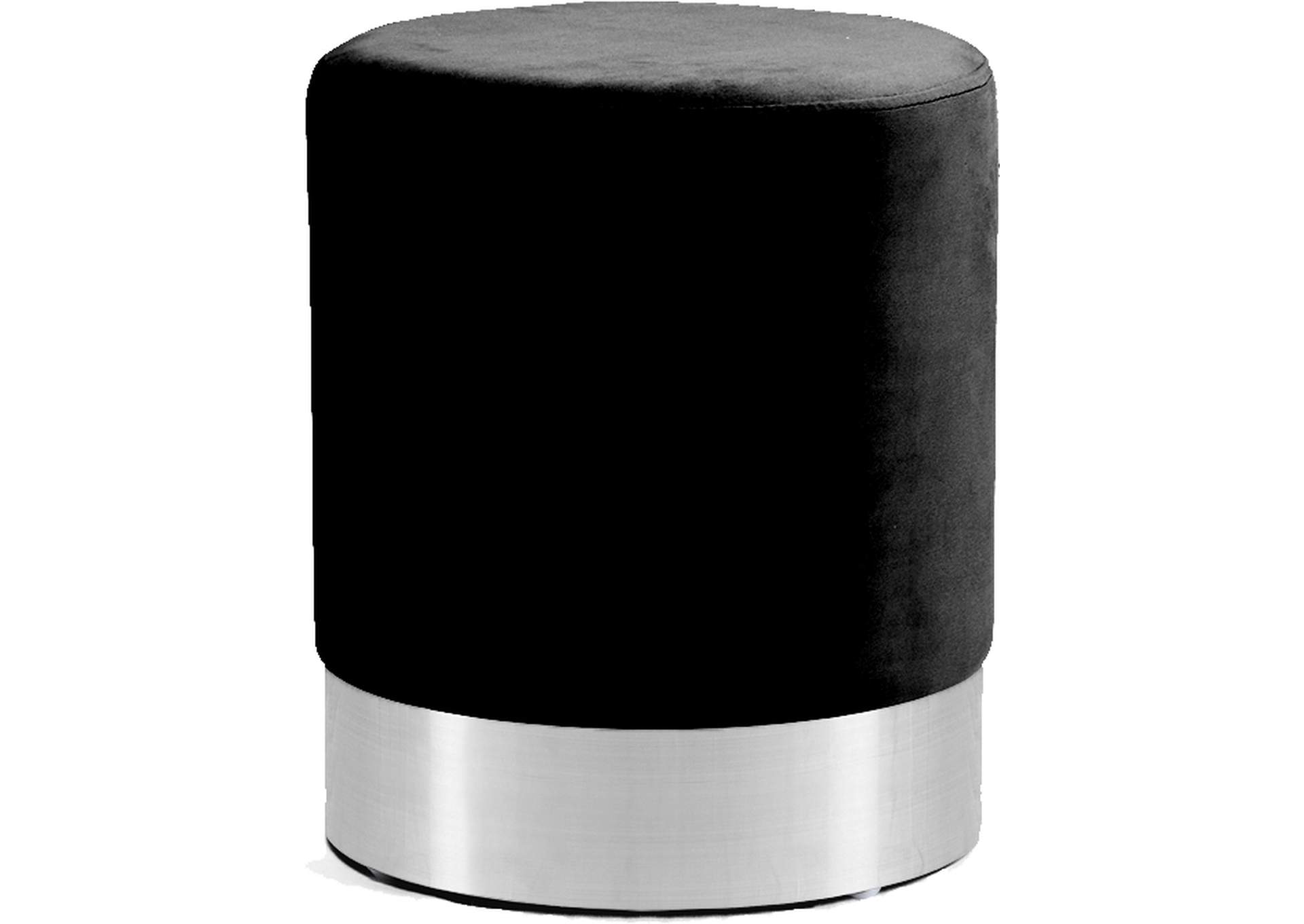 Joy Black Velvet Ottoman/Stool RBS Furniture Bronx, NY